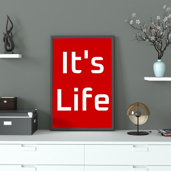 It's life poster,big red poster,Poster art,minimalist poster,poster for home,low price,Art of Typography,Digital art