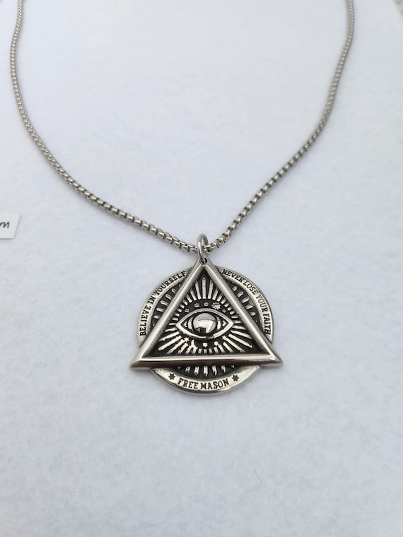 Masonic Eye Necklace Iron Masonic Jewelry Masonic Eye Pendant