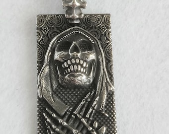 Santa Muerte necklace / Memento Mori necklace / Skeleton necklace / Santa Muerte Pendant / Steel necklace / Skull necklace / Memento Mori