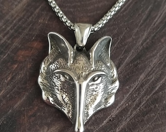 Fox head necklace / fox necklace / fox head jewelry / fox pendant necklace / fox pendant / fox jewelry / fox charm / fox jewellery /iron fox