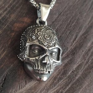 Santa Muerte necklace / Santa Muerte pendant / Skeleton necklace / Santa Muerte Jewelry / iron necklace / Skull necklace / iron jewelry