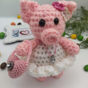 Handmade pig / Cute Handmade Pink Piglet Toy / Amazing Designer Pink Crochet Pig / pig lover gift / pig amigurumi / pig lovey / Girl pig