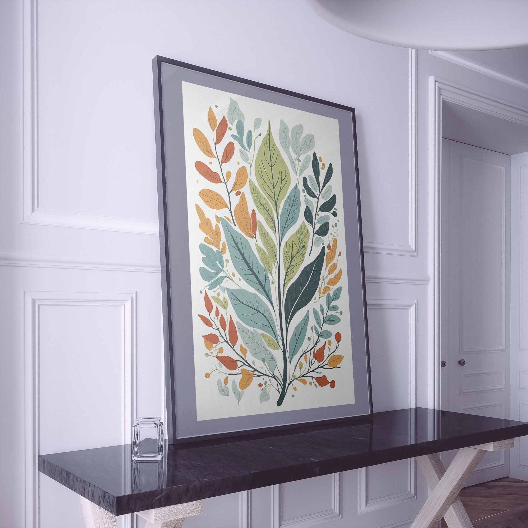 Nature-inspired Leaf Art Set of 3 Print Scandinavian Art Style Leaf Art ...
