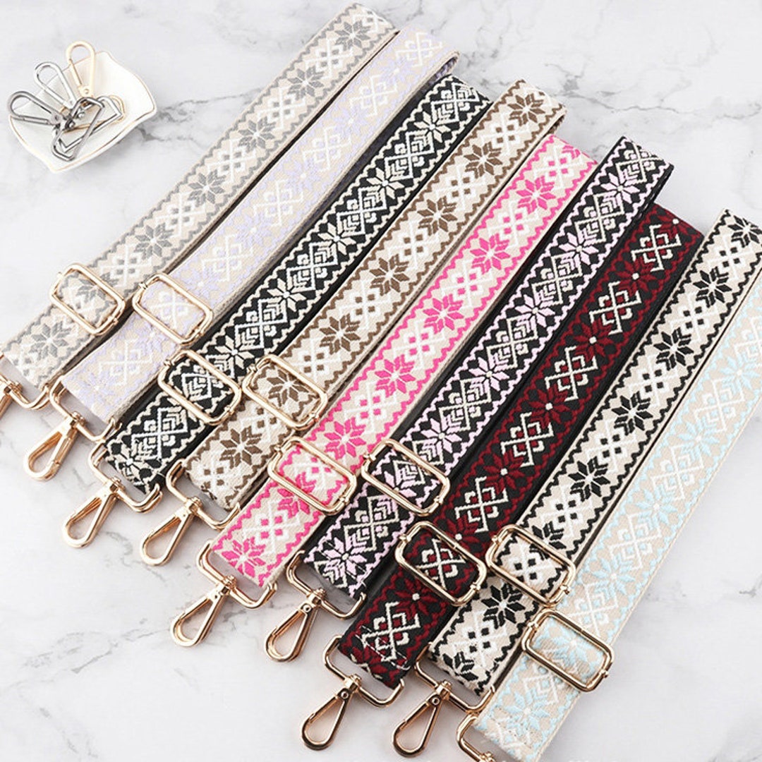 Embroidered Flower Shoulder Strap,purse Strap,adjustable Crossbody Bag