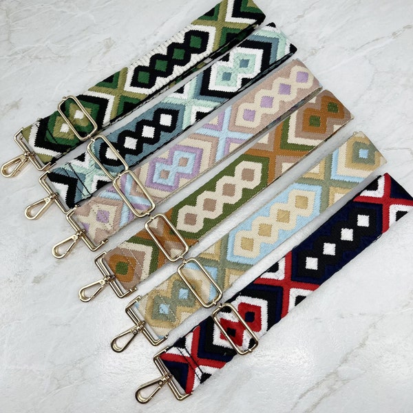 Classic Boho Shoulder Strap,Purse Strap,Crossbody Bag Straps,Guitar Strap for Purse,Replaceable Shoulder Strap,Embroidered Strap,Best Gift