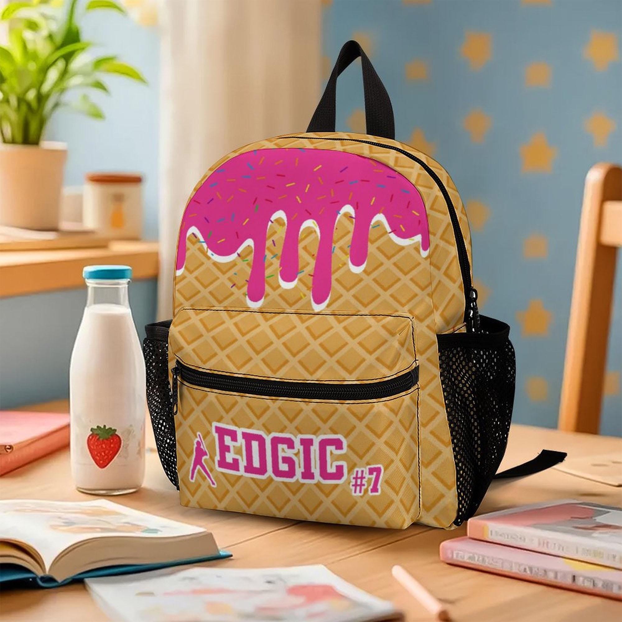 Discover Custom Ice Cream Backpack with Name, Back to School Gift, Backpack for School, Baseball Backpack Boy