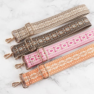 Embroidered  Bag Straps,Crossbody Bag Straps,Guitar Strap for Purse,Replaceable Adjustable Handbag Straps,Fashions Straps,Bag Straps