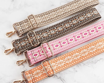 Embroidered  Bag Straps,Crossbody Bag Straps,Guitar Strap for Purse,Replaceable Adjustable Handbag Straps,Fashions Straps,Bag Straps