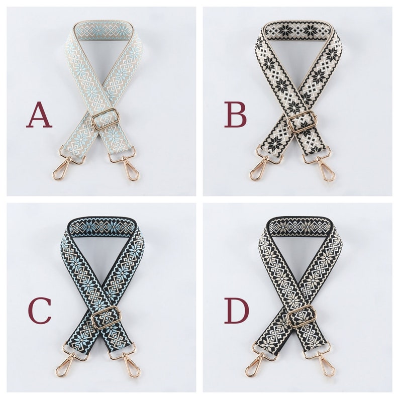 Embroidered Flower Shoulder Strap,purse Strap,adjustable Crossbody Bag