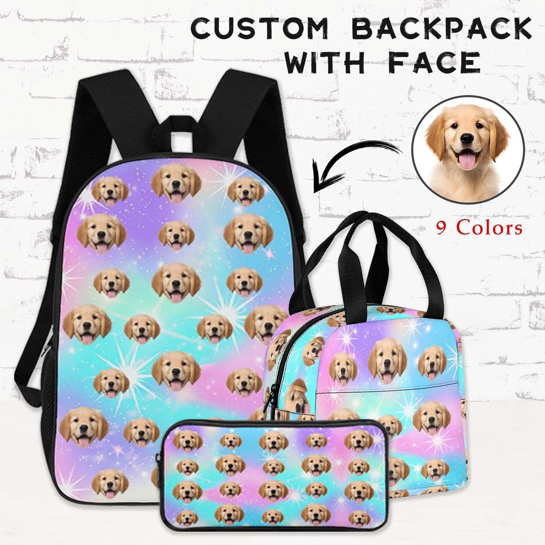 Custom Face Backpack for Kid Boys Girl, Back to School Gift, Backpack ...