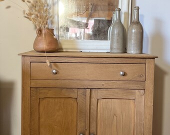 Old Parisian sideboard in solid raw oak