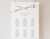 Minimalist Wedding Seating Chart Template: Modern Printable (Digital Download)