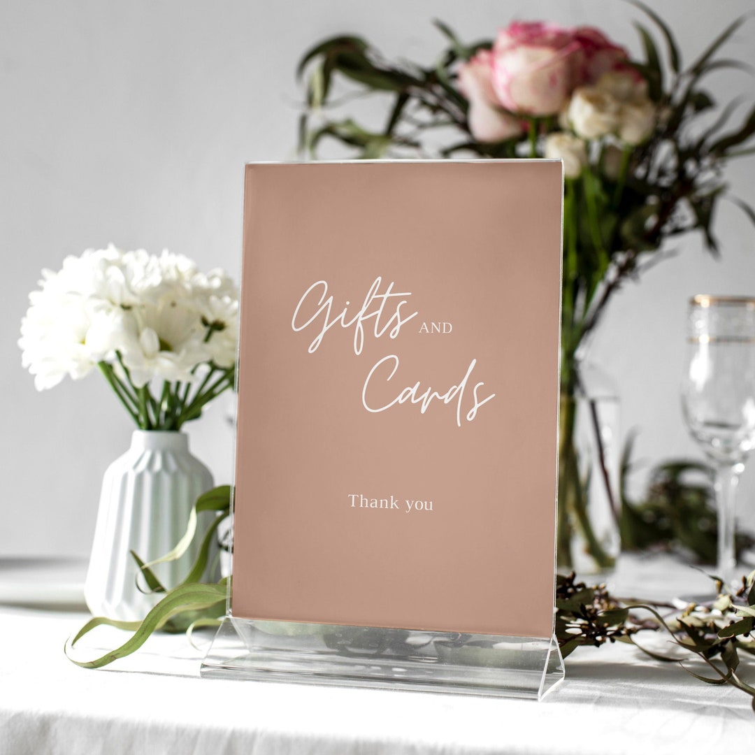 Boho Wedding Gift Table Sign Template, Minimalist Table Sign Design ...