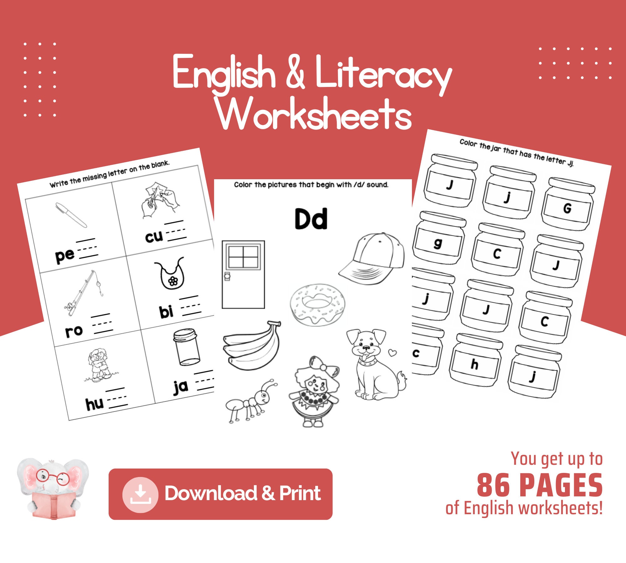 English Worksheets For Kindergarten Free Printable