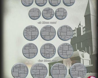 Cracked Brick / Cobble FDM Wargaming Bases | Suit Warhammer 40k, Necromunda, Etc