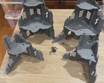 Gothic Ruins Terrain - 2x 3 Storey And 2x 2 Storey
