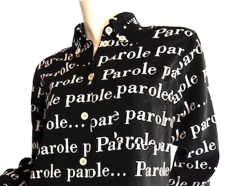 Moschino Cheap And Chic Vintage Blouse | Button Shirt " Parole Parole Parole... " IT 44