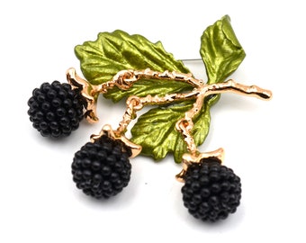 Blackberry Brooch retro styled