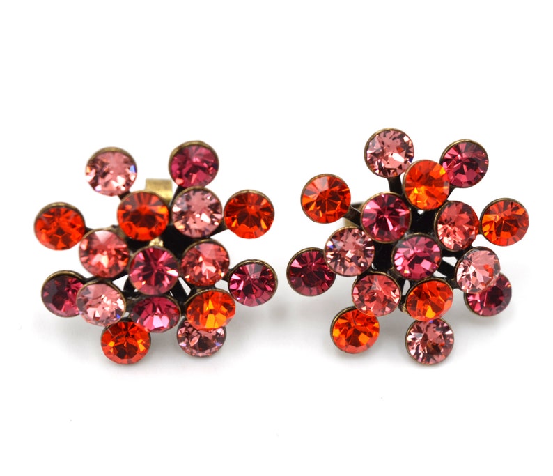 Clous d'oreilles Konplott 2 cm Rouge et deux nuances de rose Boule de feu magique image 6