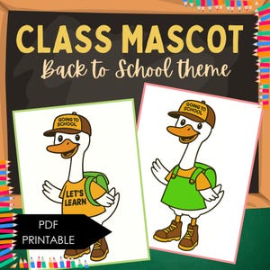 Printable Silly Goose Classroom Mascot: Back to School Bulletin Board Decor (PDF Download)