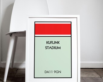 Ebbsfleet United FC (alternative) Football Monopoly Design Art Poster | Football Print | Wall Art | Gifts For Boys and Men | Home Decor