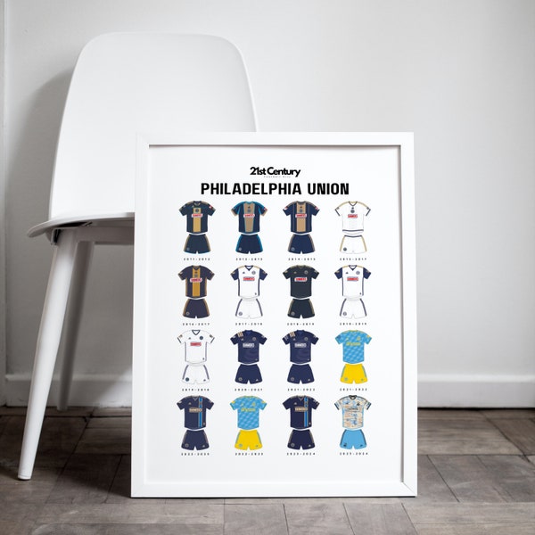 Philadelphia Union FC Contemporary Football/Soccer Kits | Football Print | Wall Art | Birthday | Christmas | Gifts For Boys | Gifts for Men