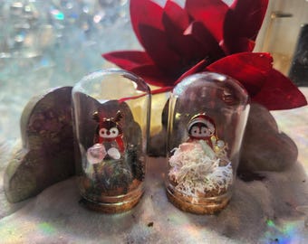 Mini Christmas Penguin Terrarium