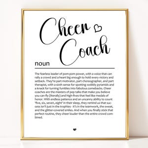 Definizione di regalo per allenatore di cheerleader digitale Stampa regalo di compleanno per allenatore di cheerleader stampabile Regalo di Natale per allenatore Scarica la carta di pensionamento per allenatore