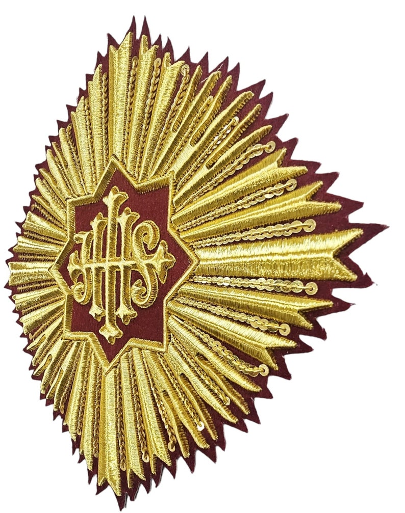 IHS Applique Hand Embroidered With Metallic Wire Sewnon on for ...