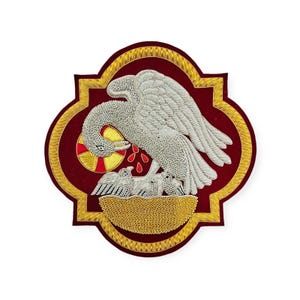 Pelican appliqué for catholic vestment hand embroidered, Catholic items, Church Goods, Liturgical