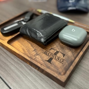 Mens valet tray wooden catchall tray wood valet tray personalized catchall tray wood anniversary gift for him 1 year boyfriend gift birthday
