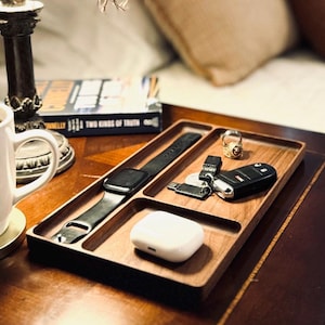 Valet tray wooden catchall tray wood valet tray personalized catchall tray wood