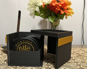 Kaaba Inspired PLA Box with Custom Coasters | Islamic Gift