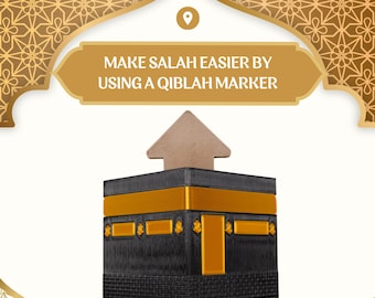 Islamic Qiblah Marker, Muslim Prayer Direction, Kaaba Decor