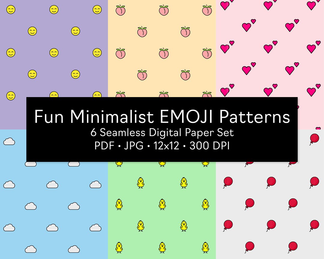Emojis Digital Papers Emoji Emoticons Digital Paper Pack Etsy