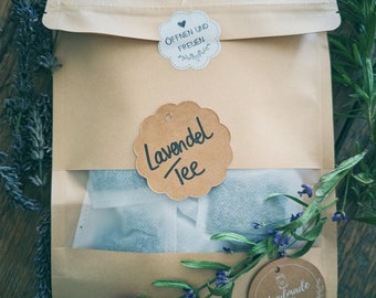 Lavendeltee, Tee aus Lavendelblüten, 10 Teebeutel, Bio, vegan, kleine Aufmerksamkeit, Tee Lavendel, Geschenkidee