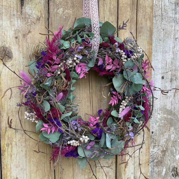 Spring wreath, dried flower wreath, door wreath, wall decoration, table decoration, gift idea, spring, flower wreath, spring decoration, wreath