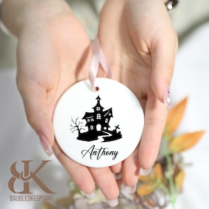 Personalized Halloween element Ornament, Custom Spooky Ornament, Pumpkin Baubles, Custom Keepsake Ornament, Halloween Tree Decorations