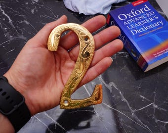 Vintage Brass House Numbers with Berber Designs, Engraved  House Numbers "Special Offer: Buy 2 and get 1 absolutely FREE!"