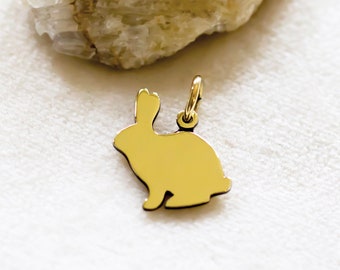 Collana in argento sterling con coniglio, ciondolo minimalista in ottone