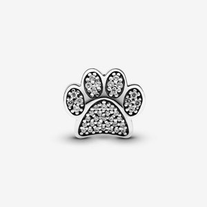 Pandora for Charm Sparkling Paw Print Cat and Dog Paw Sterling Silver 925 Charm For Pandora Bracelet Bild 3