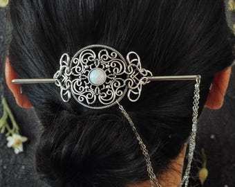 Gothic Sword Hair Stick Silver Plated Viking Axe Hair Pin Metal Hair Accessory Witchy Pagan Hair Jewelry
