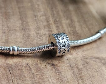 Charm For Pandora Armband Silberfarbener Pfotenabdruck Armband Charm, Verleihen Sie Ihrem Armband Einzigartigkeit mit Süßem Zartem Design
