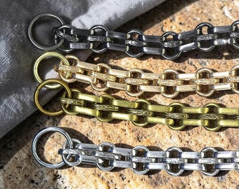 Wallet Chain for Jeans, Biker Wallet Chain, 12mm Metal Jean Chain, Key Fob Chain, Pants Chain Accessory, Plated Chainmail Style