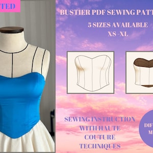 Corset Top Sewing Pattern sizes S 4X PDF DOWNLOAD Drag Queen