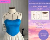 Bustier pattern | size XS to XL | bustier top PDF sewing pattern | Haute Couture Sewing | Corset pattern | Us letter/A4/A3 Formats