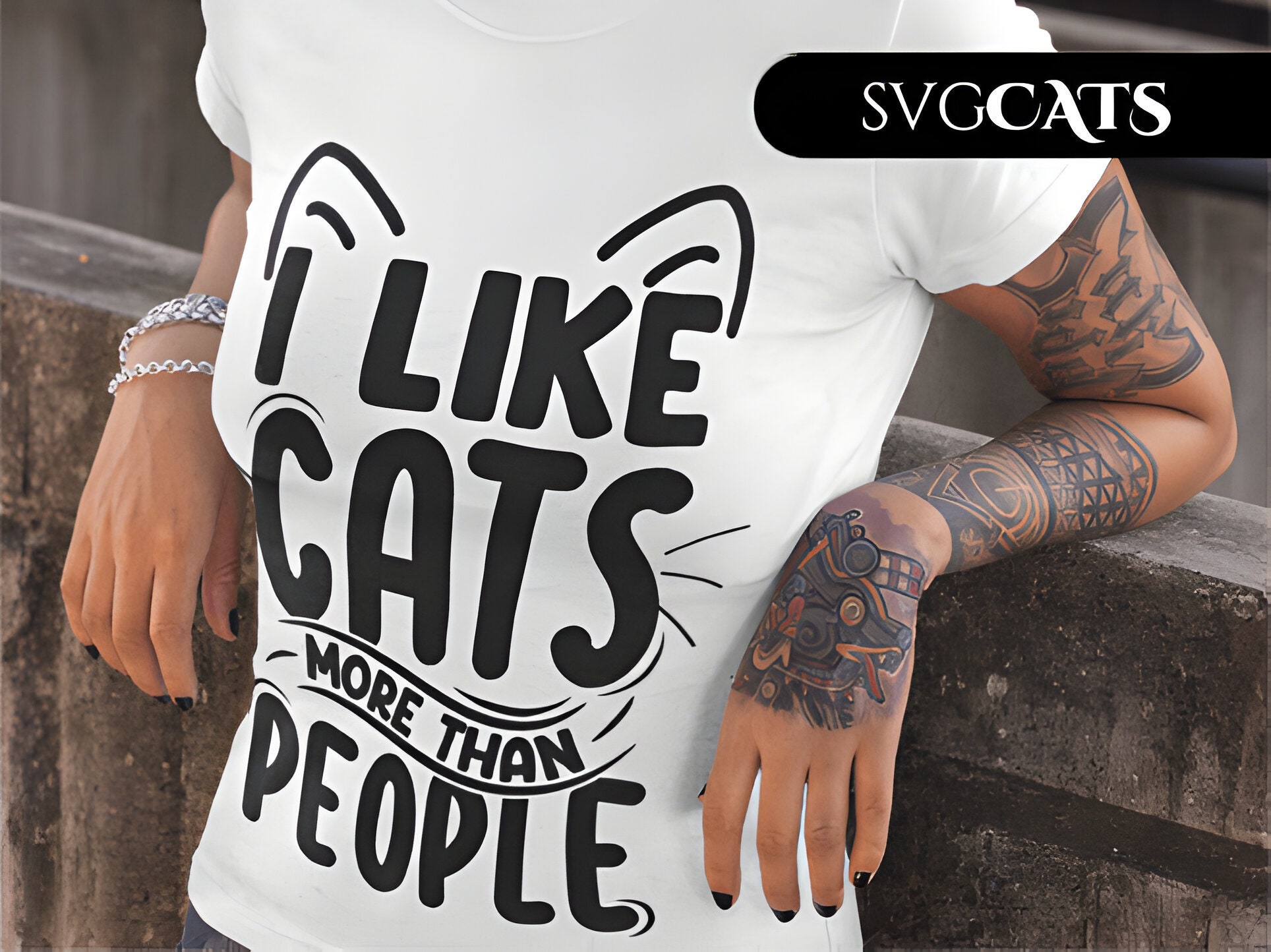 I Like Cats More Than People SVG EPS PNG Pdf, Typography, Cat, Funny ...