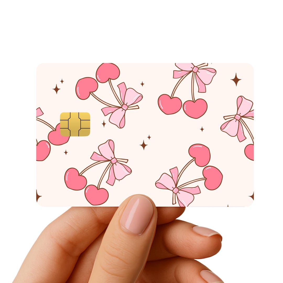 Credit Card Sticker Skin Decal for Debit Card, Coquette Cherry Sticker ...