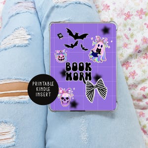 Kindle Insert, Printable Digital Download, Printable Clear Case Insert, Halloween Aesthetic Kindle Decor, Spooky Bookish Vibes