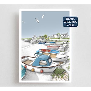 Handmade Greeting Card of Moelfre Bay, Anglesey. Blank for Birthday's, Anniversary, Thank you or Friends Message. Welsh, Coastal Art Card.